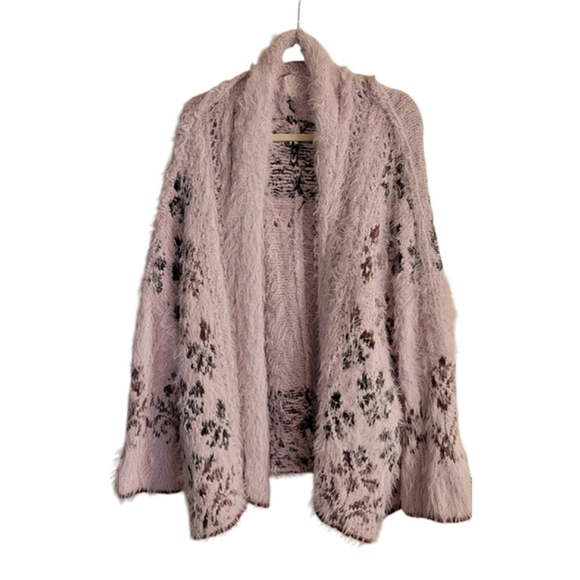 *IR* Free People Cable Mix Cardi in Lavender Fog - Picture 3 of 6